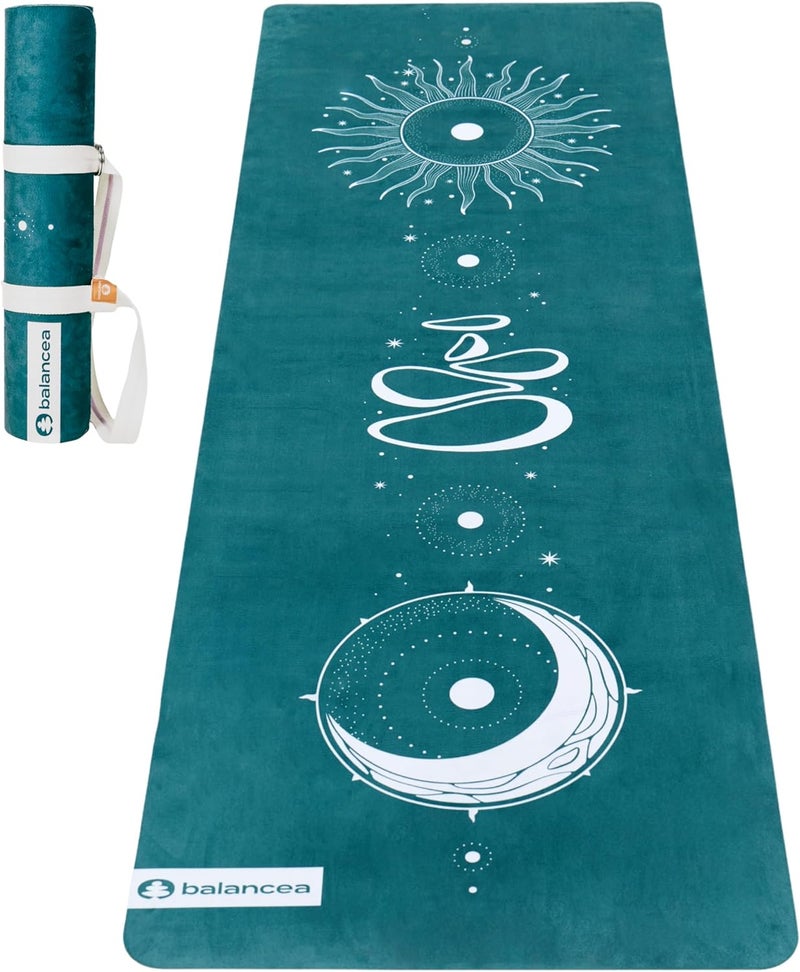 balancea Yoga Mat With Strap 5mm Non Slip Suede & TPE - Eco-Friendly Fitness & Exercise Mat for Home Gym, Pilates, Hot Yoga, and Meditation - Lightweight Durable 72 x 24 inch Workout Mat for Women, Men - Image 1